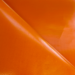 Ткань ПВХ 450 гр/м2, Оранжевый (Ширина 160см), на отрез  в Шадринске