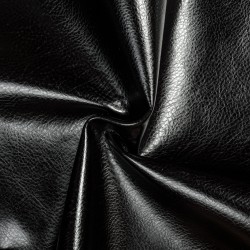 Ткань Дерматин (Кожзам) для мебели, цвет Черный (на отрез)  в Шадринске
