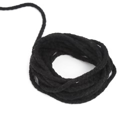 Шнур для одежды тип 2,  Чёрный (плетено-вязаный/полиэфир)  в Шадринске